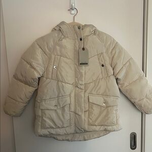 NWT Zara Kids cream/Beige Puffer Jacket for 10 year olds